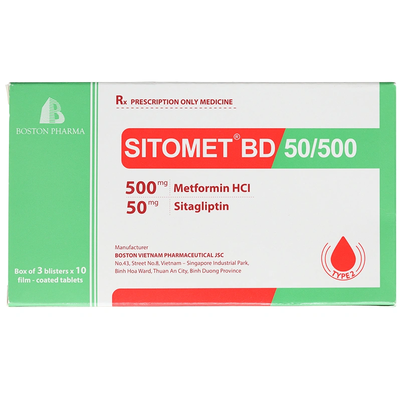 Sitomet BD 50/500 điều trị đái tháo đường tuýp 2 (3 vỉ x 10 viên) - 2